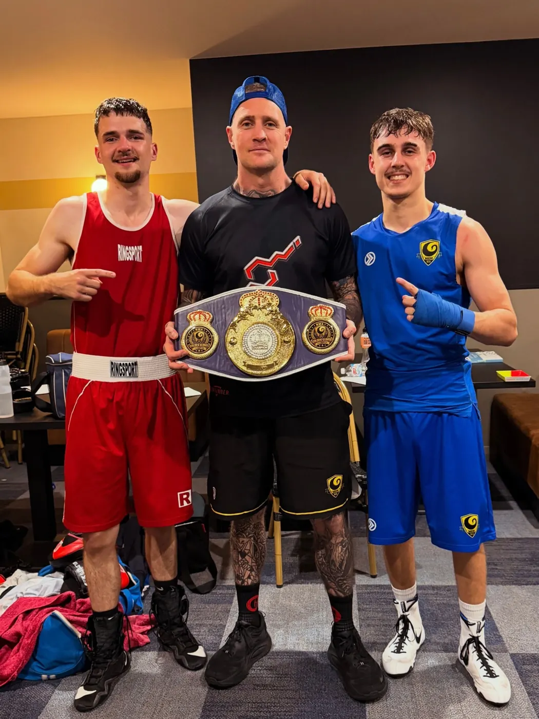 Endorphin fighters with a championship belt